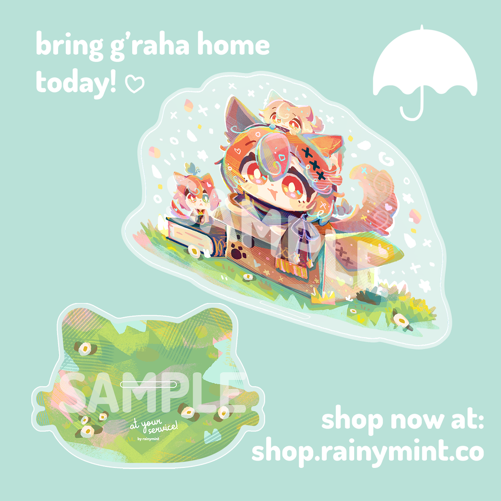 
                  
                    Load image into Gallery viewer, G’raha Tia: At Your Service! Acrylic Standee
                  
                